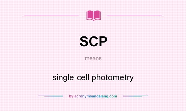 What does SCP mean? It stands for single-cell photometry