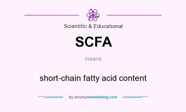 What does SCFA mean? It stands for short-chain fatty acid content