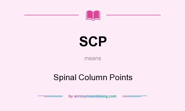 What does SCP mean? It stands for Spinal Column Points