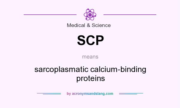 What does SCP mean? It stands for sarcoplasmatic calcium-binding proteins