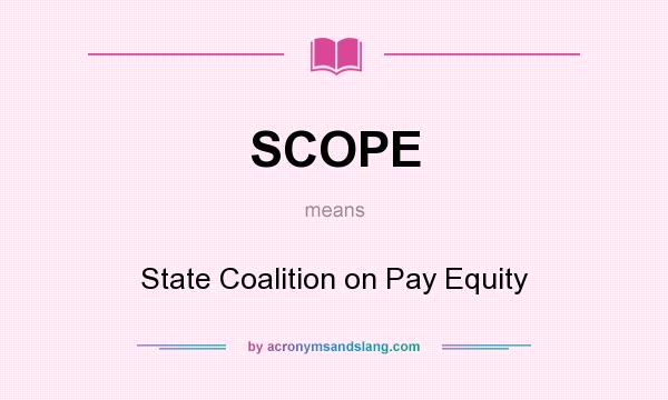What does SCOPE mean? It stands for State Coalition on Pay Equity