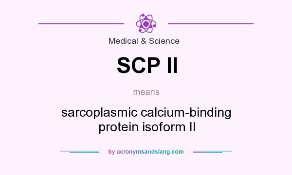 What does SCP II mean? It stands for sarcoplasmic calcium-binding protein isoform II