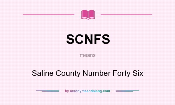 What does SCNFS mean? It stands for Saline County Number Forty Six