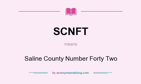What does SCNFT mean? It stands for Saline County Number Forty Two