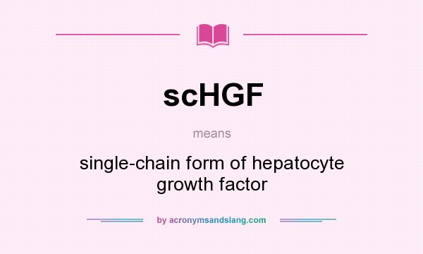 What does scHGF mean? It stands for single-chain form of hepatocyte growth factor