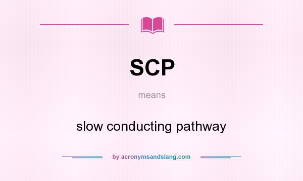 What does SCP mean? It stands for slow conducting pathway