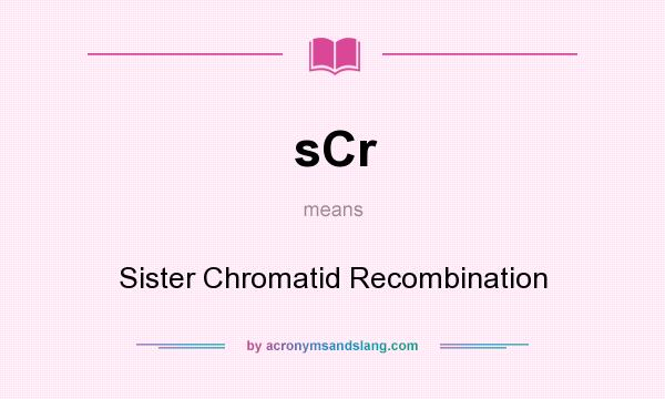 What does sCr mean? It stands for Sister Chromatid Recombination