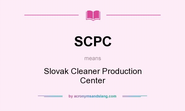 What does SCPC mean? It stands for Slovak Cleaner Production Center