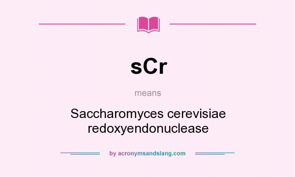 What does sCr mean? It stands for Saccharomyces cerevisiae redoxyendonuclease