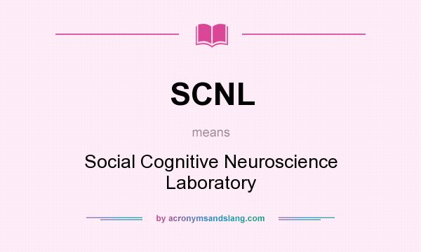 What does SCNL mean? It stands for Social Cognitive Neuroscience Laboratory