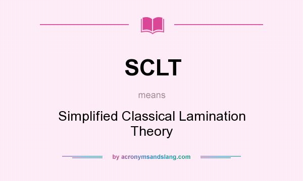 What does SCLT mean? It stands for Simplified Classical Lamination Theory