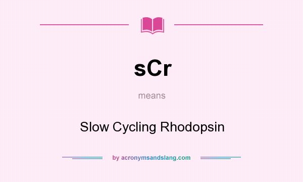 What does sCr mean? It stands for Slow Cycling Rhodopsin