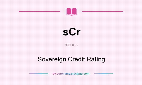 What does sCr mean? It stands for Sovereign Credit Rating