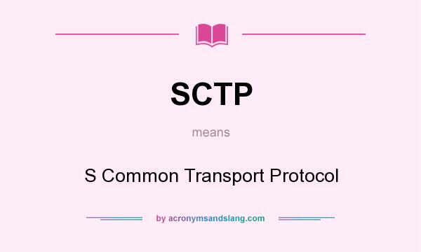 What does SCTP mean? It stands for S Common Transport Protocol