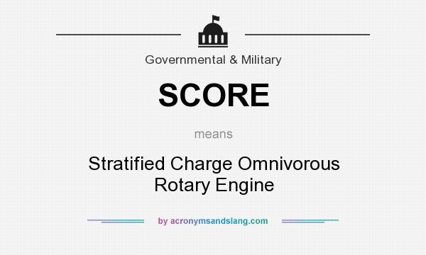What does SCORE mean? It stands for Stratified Charge Omnivorous Rotary Engine