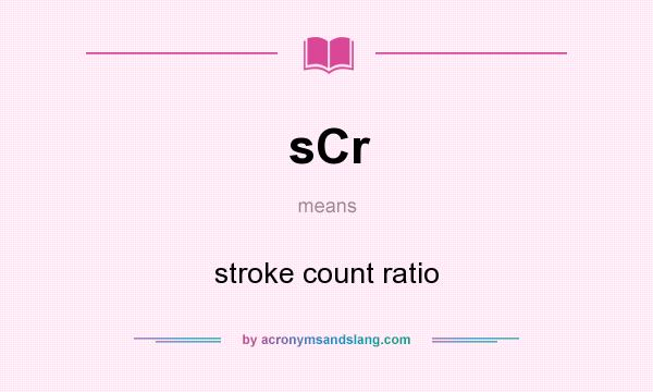 What does sCr mean? It stands for stroke count ratio