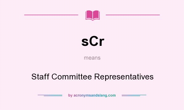 What does sCr mean? It stands for Staff Committee Representatives