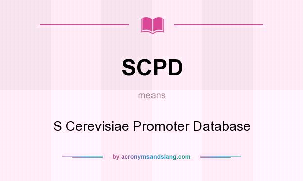 What does SCPD mean? It stands for S Cerevisiae Promoter Database