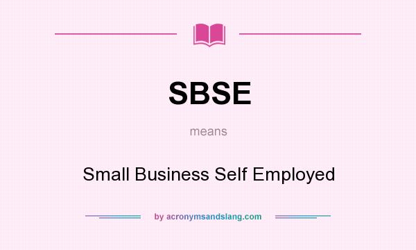 What does SBSE mean? It stands for Small Business Self Employed