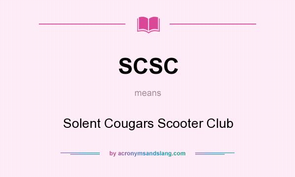 What does SCSC mean? It stands for Solent Cougars Scooter Club