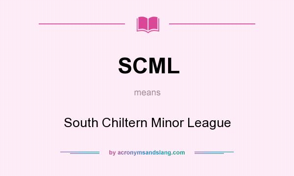 What does SCML mean? It stands for South Chiltern Minor League