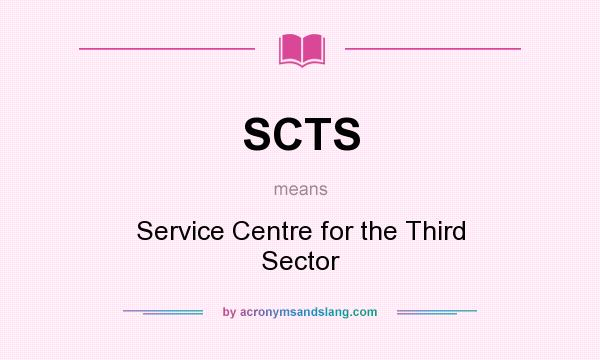 What does SCTS mean? It stands for Service Centre for the Third Sector