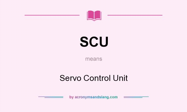 What does SCU mean? It stands for Servo Control Unit
