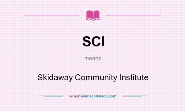 What does SCI mean? It stands for Skidaway Community Institute