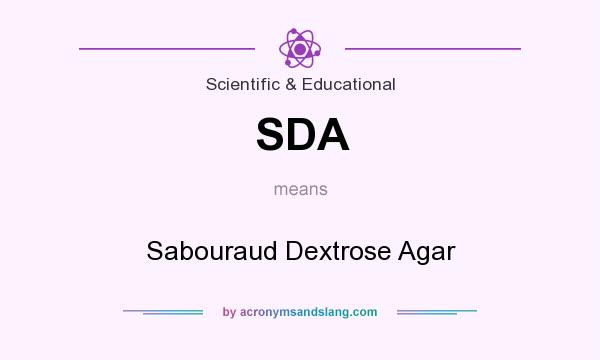 What does SDA mean? It stands for Sabouraud Dextrose Agar