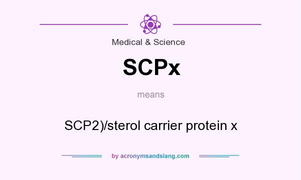 What does SCPx mean? It stands for SCP2)/sterol carrier protein x