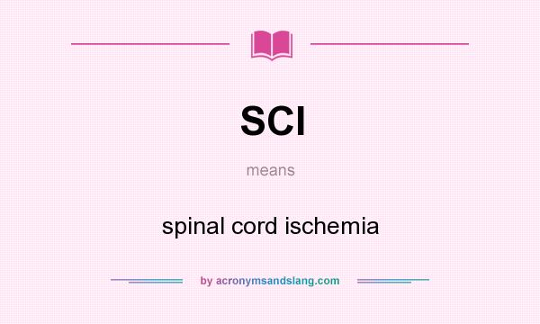 What does SCI mean? It stands for spinal cord ischemia