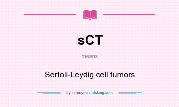 What does sCT mean? It stands for Sertoli-Leydig cell tumors