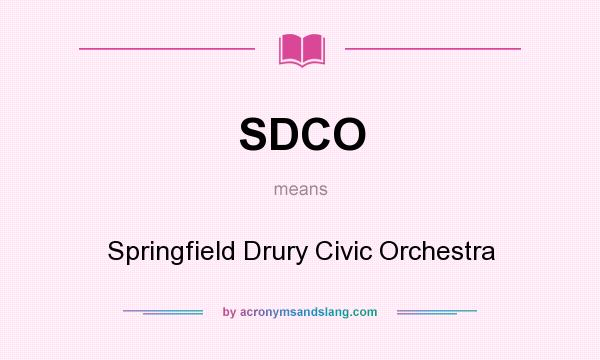 What does SDCO mean? It stands for Springfield Drury Civic Orchestra