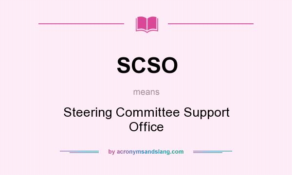 What does SCSO mean? It stands for Steering Committee Support Office