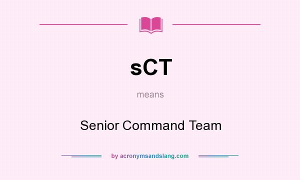 What does sCT mean? It stands for Senior Command Team