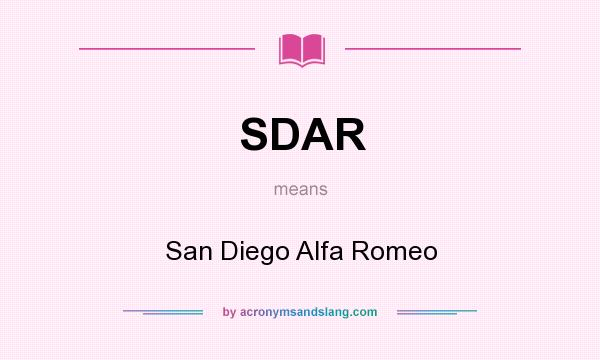 What does SDAR mean? It stands for San Diego Alfa Romeo