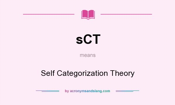 What does sCT mean? It stands for Self Categorization Theory