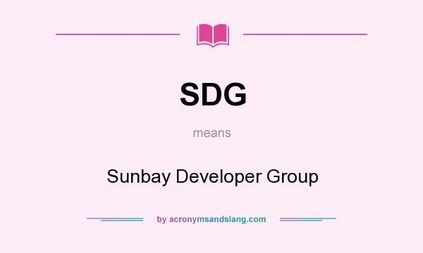 What does SDG mean? It stands for Sunbay Developer Group