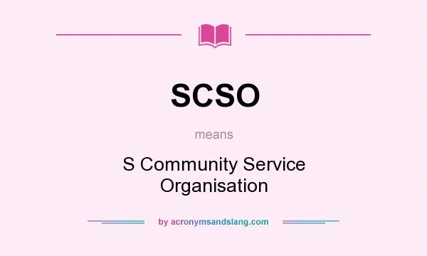 What does SCSO mean? It stands for S Community Service Organisation