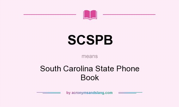 What does SCSPB mean? It stands for South Carolina State Phone Book