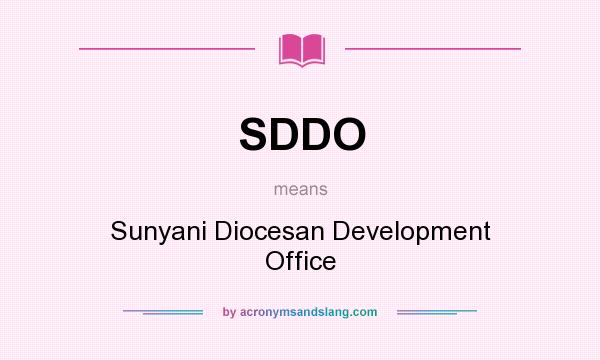 What does SDDO mean? It stands for Sunyani Diocesan Development Office