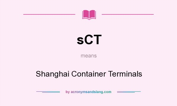 What does sCT mean? It stands for Shanghai Container Terminals