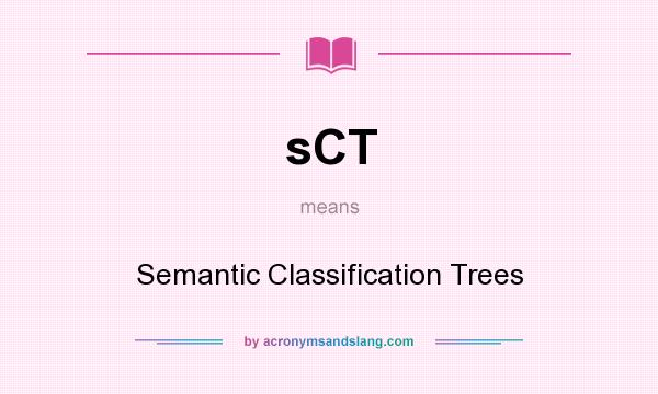 What does sCT mean? It stands for Semantic Classification Trees