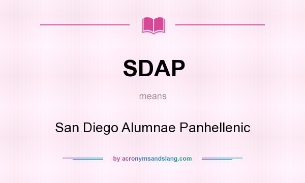 What does SDAP mean? It stands for San Diego Alumnae Panhellenic