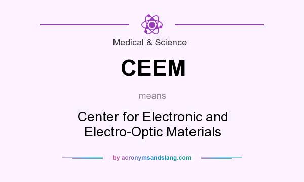What does CEEM mean? It stands for Center for Electronic and Electro-Optic Materials