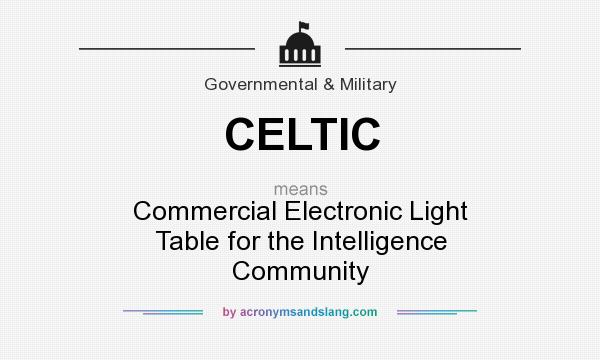 What does CELTIC mean? It stands for Commercial Electronic Light Table for the Intelligence Community