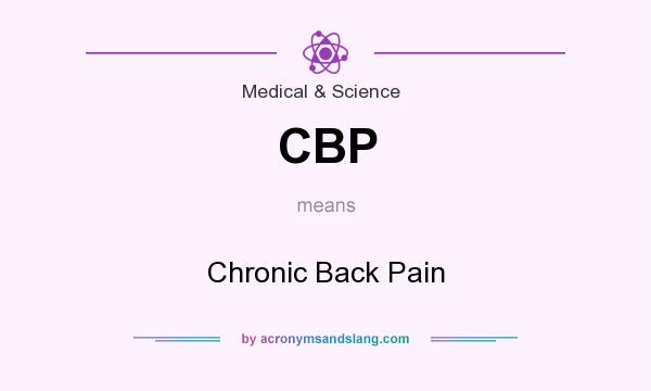 What does CBP mean? It stands for Chronic Back Pain