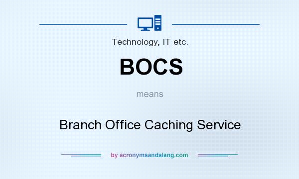 What does BOCS mean? It stands for Branch Office Caching Service