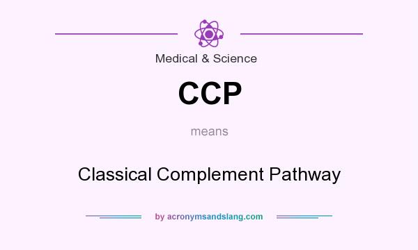 What does CCP mean? It stands for Classical Complement Pathway