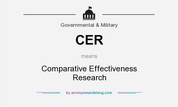 What does CER mean? It stands for Comparative Effectiveness Research